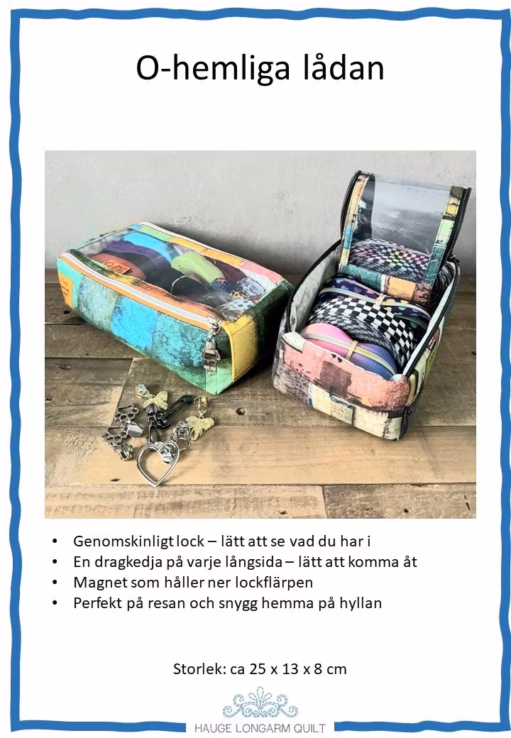 Mönster "O-hemliga lådan" av Hauge Longarm Quilt