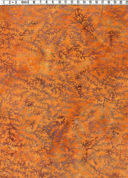 Gul-orange-brun-beige-grått. Batik bomull 110 cm
