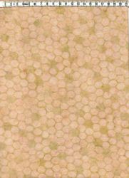 Bikaketryck i beige-gröna naturfärger.  Batik bomull 110 cm