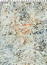 Blekt grå-grönt med figurer. Batik bomull 110 cm