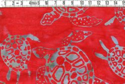 Sköldpaddor i röda havet. Haha. Batik bomull 110 cm