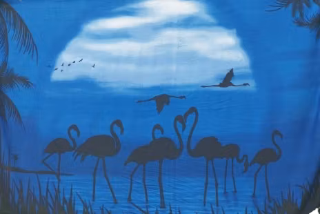 Sarong Screentryckt / tyg viskos.  Ca 110 x 160 cm plus fransar