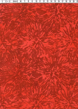 Rött på rött. En klassisk favorit. Bomullstyg. Batik.  Bredd 275 cm