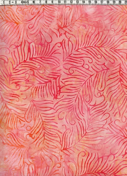 Rosa-beige-cerise flammigt och vilda växter. Batik bomull 110 cm