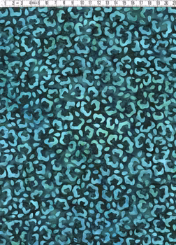 Mörkgrönmelerad & grönturkos mojänger. Batik bomull 110 cm