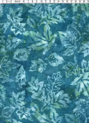 Petrol.  Blad i samma färg & & tryck som 3633-3636. Batik bomull 110 cm