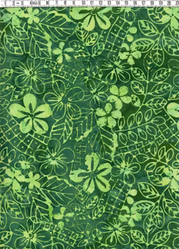Grön grönska på grönt. Grannt eller hur?  Batik bomull 110 cm