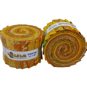 Sahara Sunset.  Batikrulle med 20 st 2,5 inch remsor.