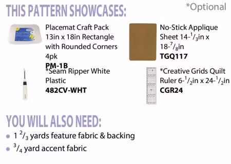 Easy peasy placemats with pockets. Mönster från Cut Loose Press