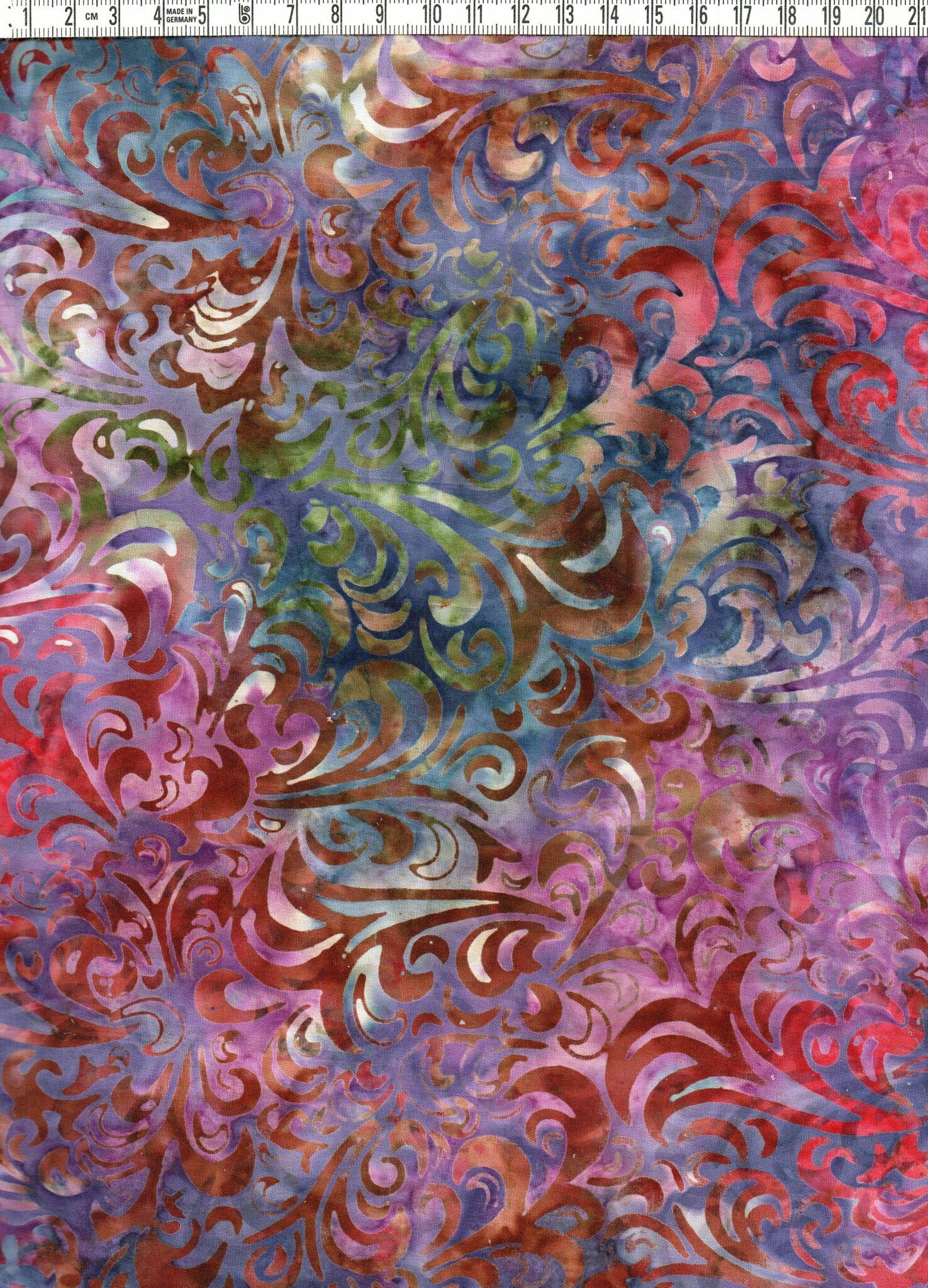 Augergine-lila-blå-brun sensation. Titta & njut. Batik bomull 110 cm
