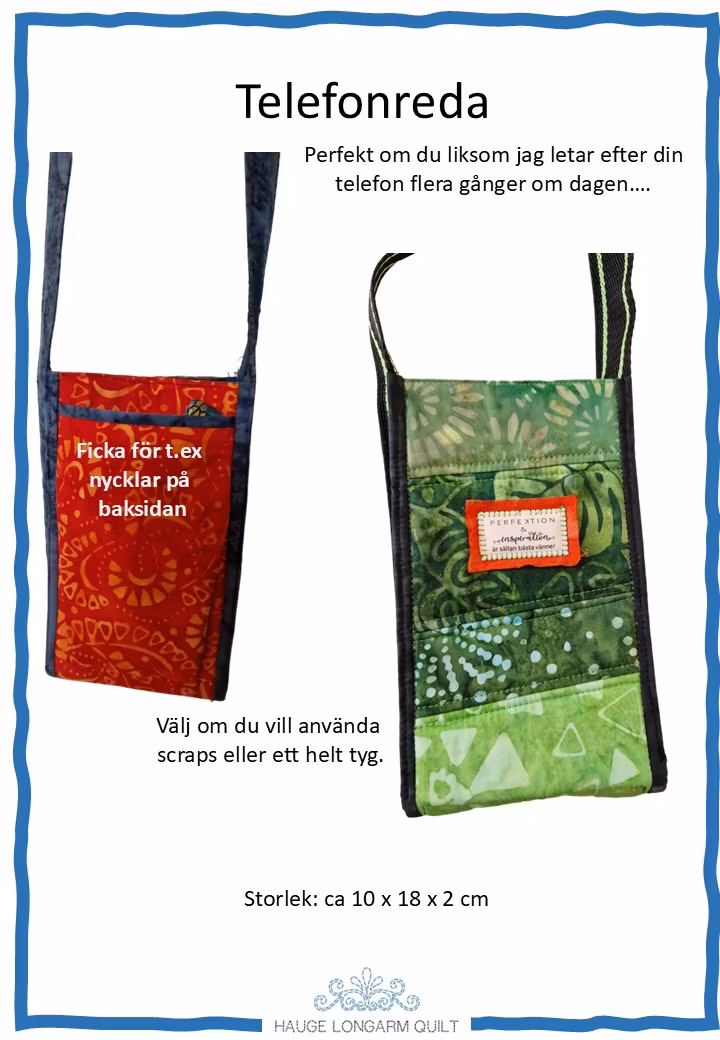 Mönster "Telefonreda" Jättetrevlig mobilväska