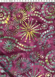 Dream lover i lila-aubergine & gul-grått. Batik bomull 110 cm
