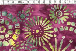 Dream lover i lila-aubergine & gul-grått. Batik bomull 110 cm