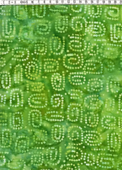 Grönt på grönflammigt. Batik bomull 110 cm