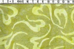 Limegrön hjärtdans – Batik Bomull 110 cm bred