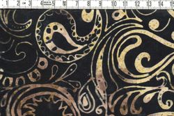 Orientaliskt paisleymönster i gulockra – Batik Bomull 110 cm bred