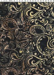 Orientaliskt paisleymönster i gulockra – Batik Bomull 110 cm bred