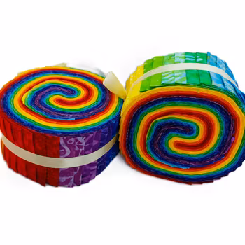 Tropical Fusion. Batikrulle med 40 st 2,5 inch remsor.