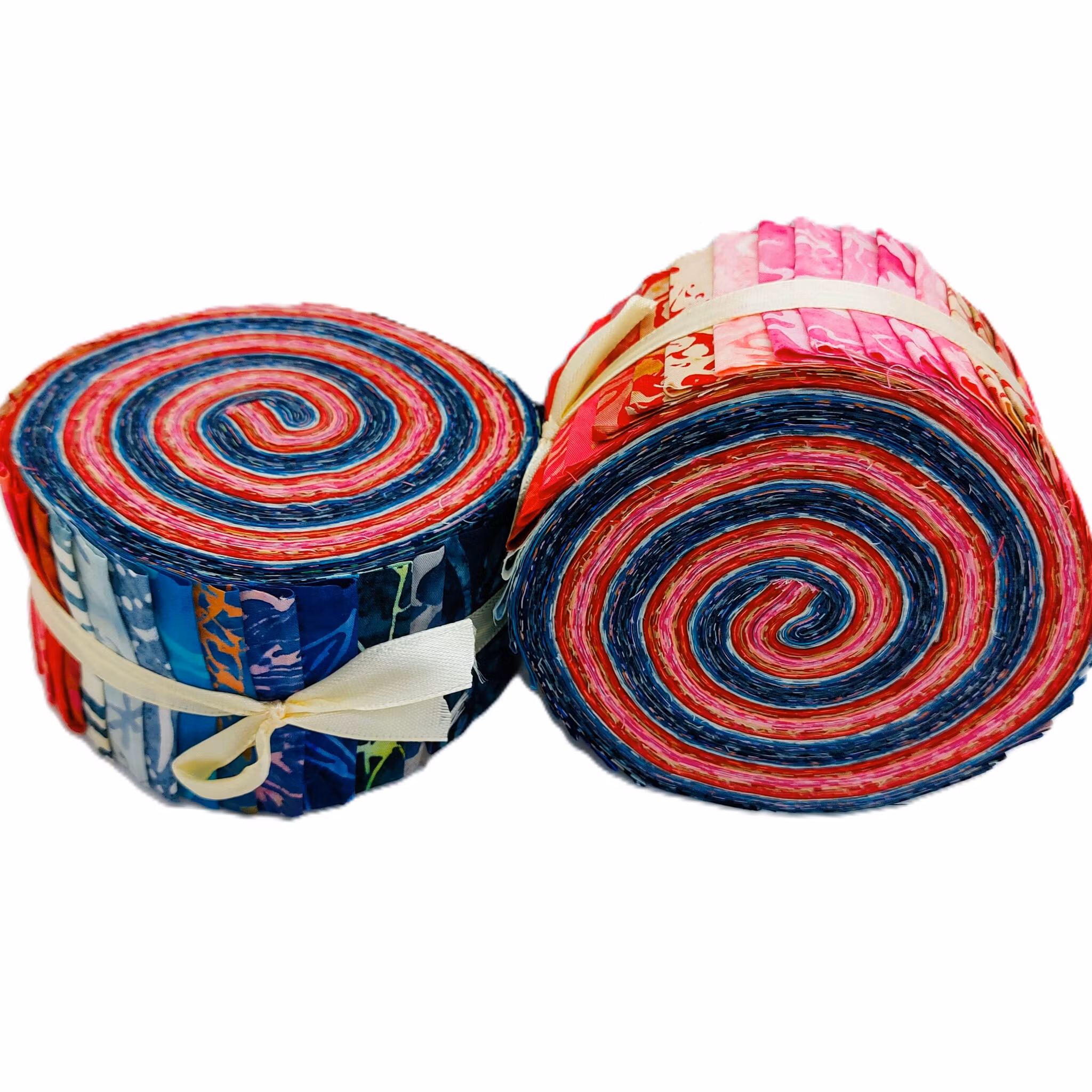 Red & Royal. Batikrulle med 40 st 2,5 inch remsor.