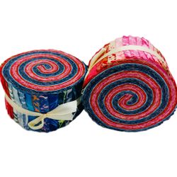 Red & Royal. Batikrulle med 40 st 2,5 inch remsor.
