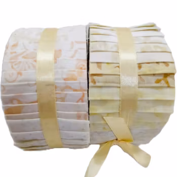 Whispering Sunset. Batikrulle med 40 st 2,5 inch remsor.