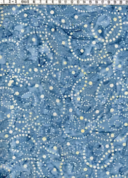 Daggblå prickdans- Batik Bomull 110 cm bred