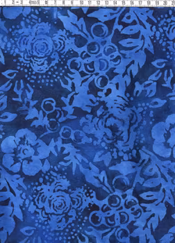 Blommig mörkblå trikå/jersey – Bomullstrikå ca 140 cm bred