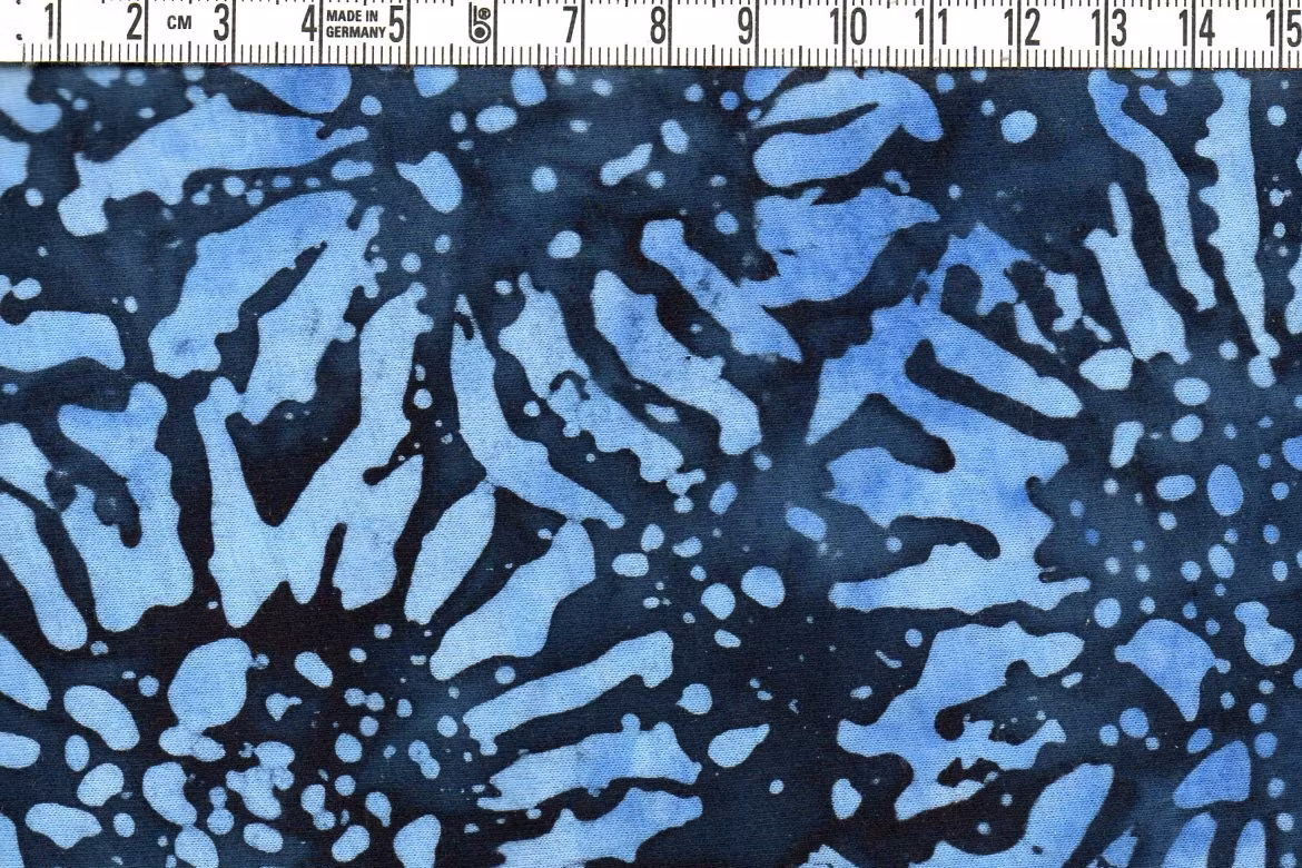 Mörkblå solrosor blått på blått. Trikå/jersey – Bomullstrikå ca 140 cm bred