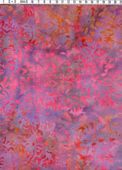 🌸 Lila-rosa batikcanvas med livfullt mönster – 155 cm bred, 360 g/m²