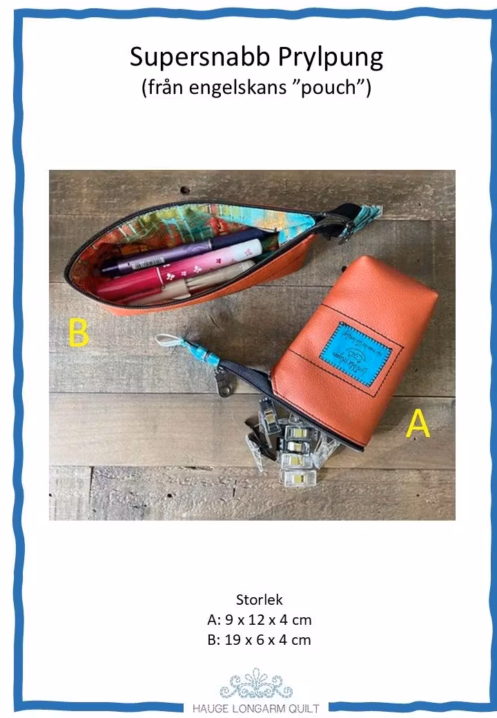 Mönster "Supersnabb Prylpung"  av Hauge Longarm Quilt