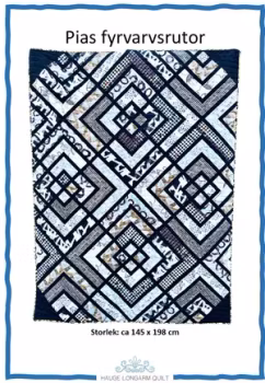 Mönster "Pias fyrvarvsrutor"  av Hauge Longarm Quilt