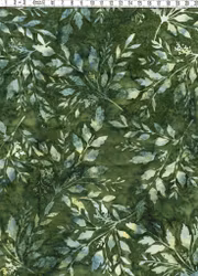 Grönskande bladverk i mjuka nyanser – Batik Bomull 110 cm bred