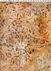 Varmt sandfärgat med lekfulla former– Batik Bomull 110 cm bred