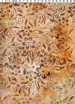 Varmt sandfärgat med lekfulla former– Batik Bomull 110 cm bred