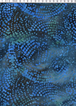 Djupblått prickspel med levande kontrast – Batik Canvas 360 g/m² ca 155 cm bred
