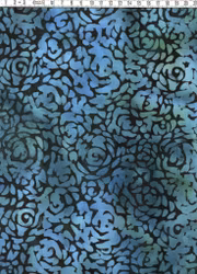 Djupblått ornament i levande nyanser – Batik Canvas 360 g/m² ca 155 cm bred