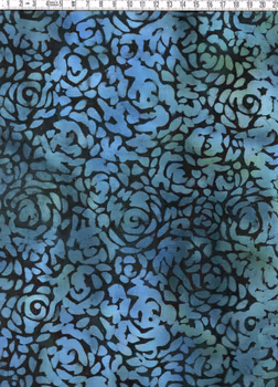 Djupblått ornament i levande nyanser – Batik Canvas 360 g/m² ca 155 cm bred