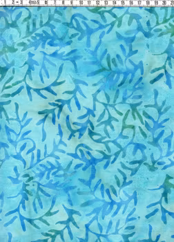 Turkos harmoni med organiskt bladspel – Batik Canvas 360 g/m² ca 155 cm bred