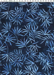 Blå blad på mörk botten – Viskos ca 140 cm bred