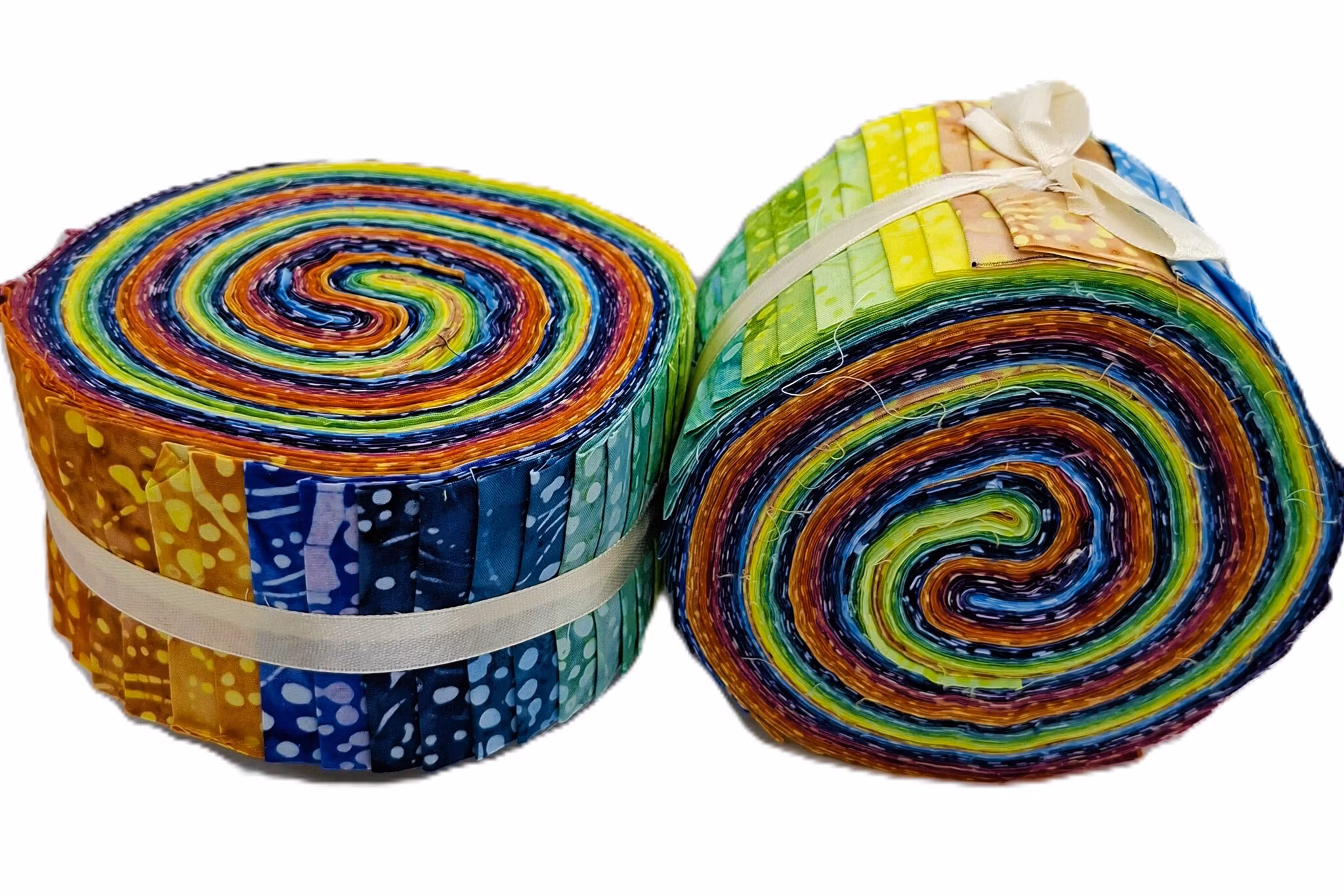 Tropical Rainbow. Batikrulle med 40 st 2,5 inch remsor.