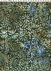 Fantasy flowers i mest gröna sköna färger  – Batik Bomull 110 cm bred