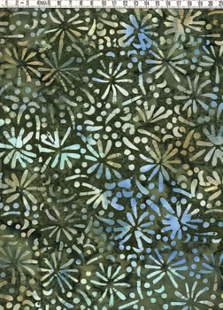 Fantasy flowers i mest gröna sköna färger  – Batik Bomull 110 cm bred