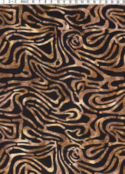 Brunsvart batikmönster med zebra känsla – Batik Bomull 110 cm bred