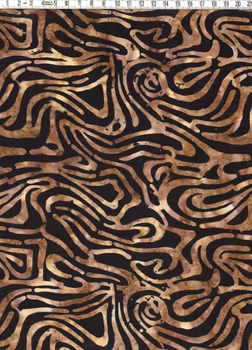 Brunsvart batikmönster med zebra känsla – Batik Bomull 110 cm bred