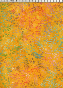 Färgstarka Bladformer på Solgul Batik – Batik Bomull 110 cm bred