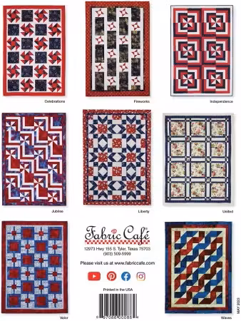 Make it Patriotic, 3-yard quilts. Mönsterhäfte från Fabric Café