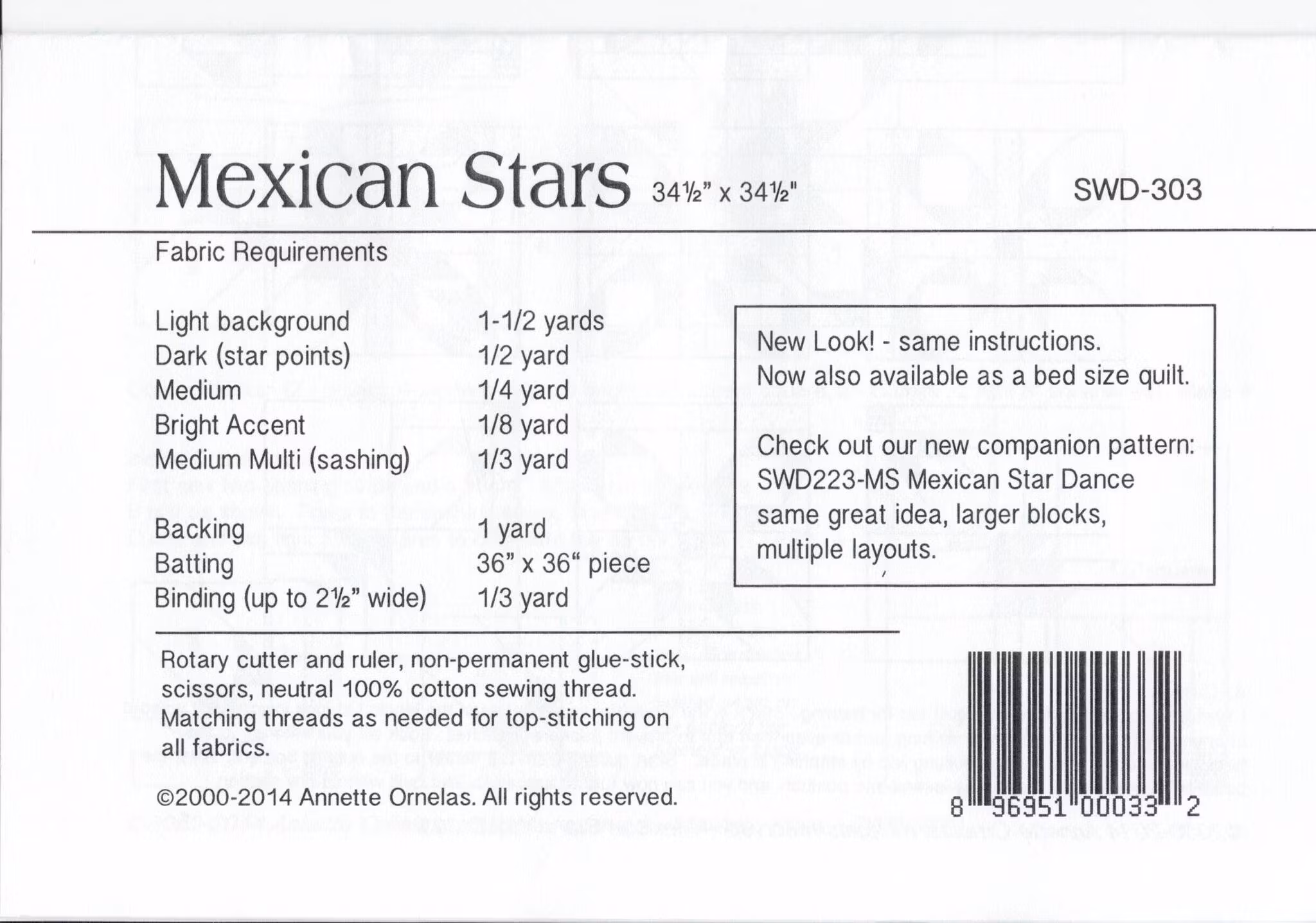 Mönster "Mexican Stars" av Southwind Designs