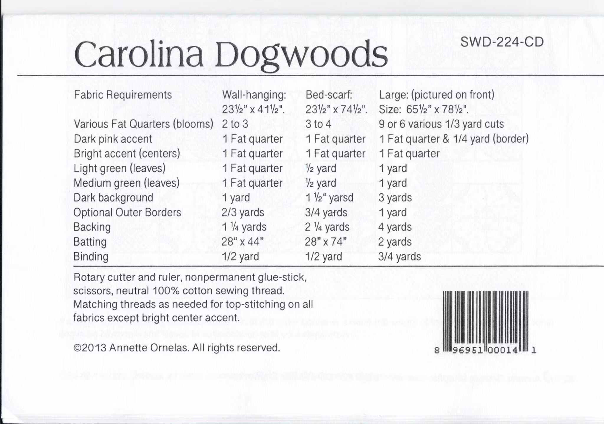 Mönster "Carolina Dogwoods" av Southwind Designs