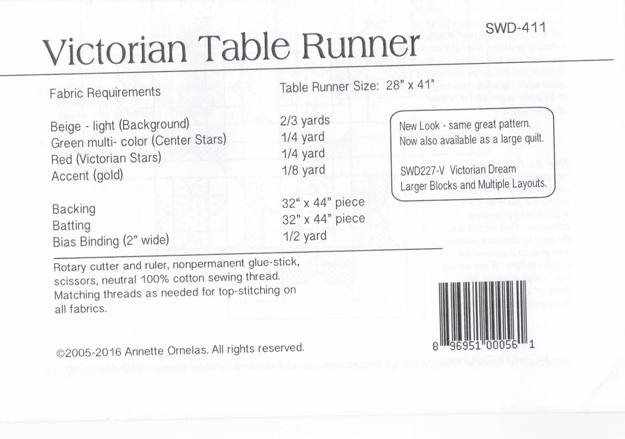 Mönster "Victorian Table Runner" av Southwind Designs