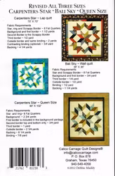 Carpenters Star. Mönster från Calico Carriage Quilt Designs
